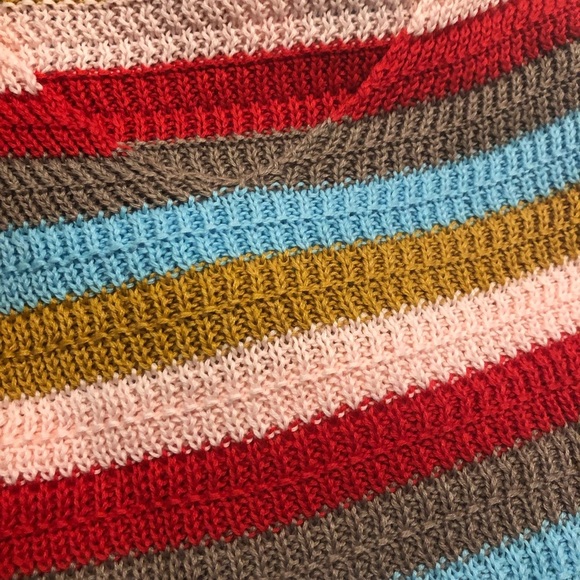 Multicolored Color Block Flutter Sleeve Top - Picture 2 of 5